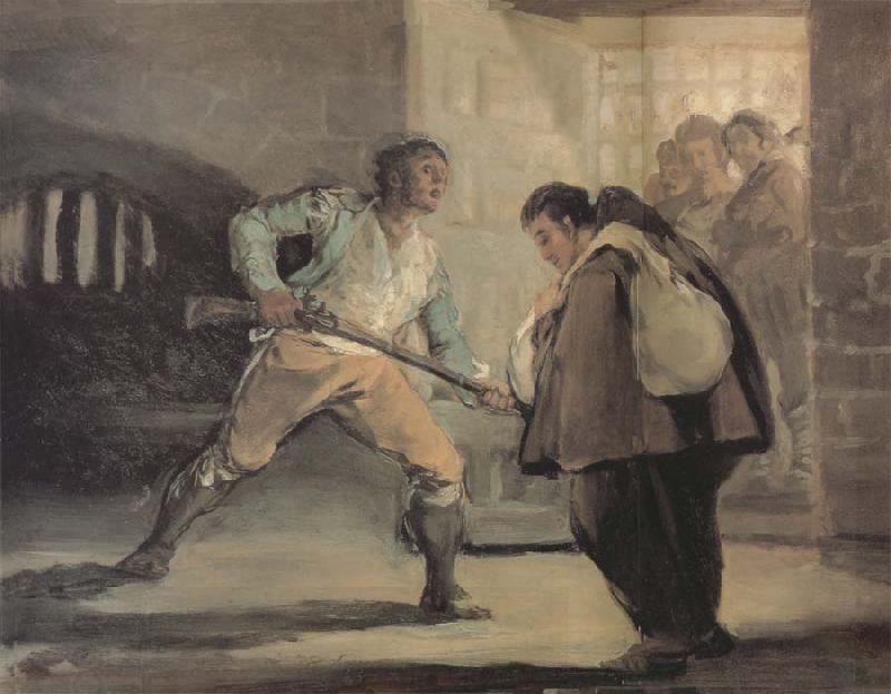 Francisco Goya El Maragato points a gun on Friar Pedro China oil painting art
